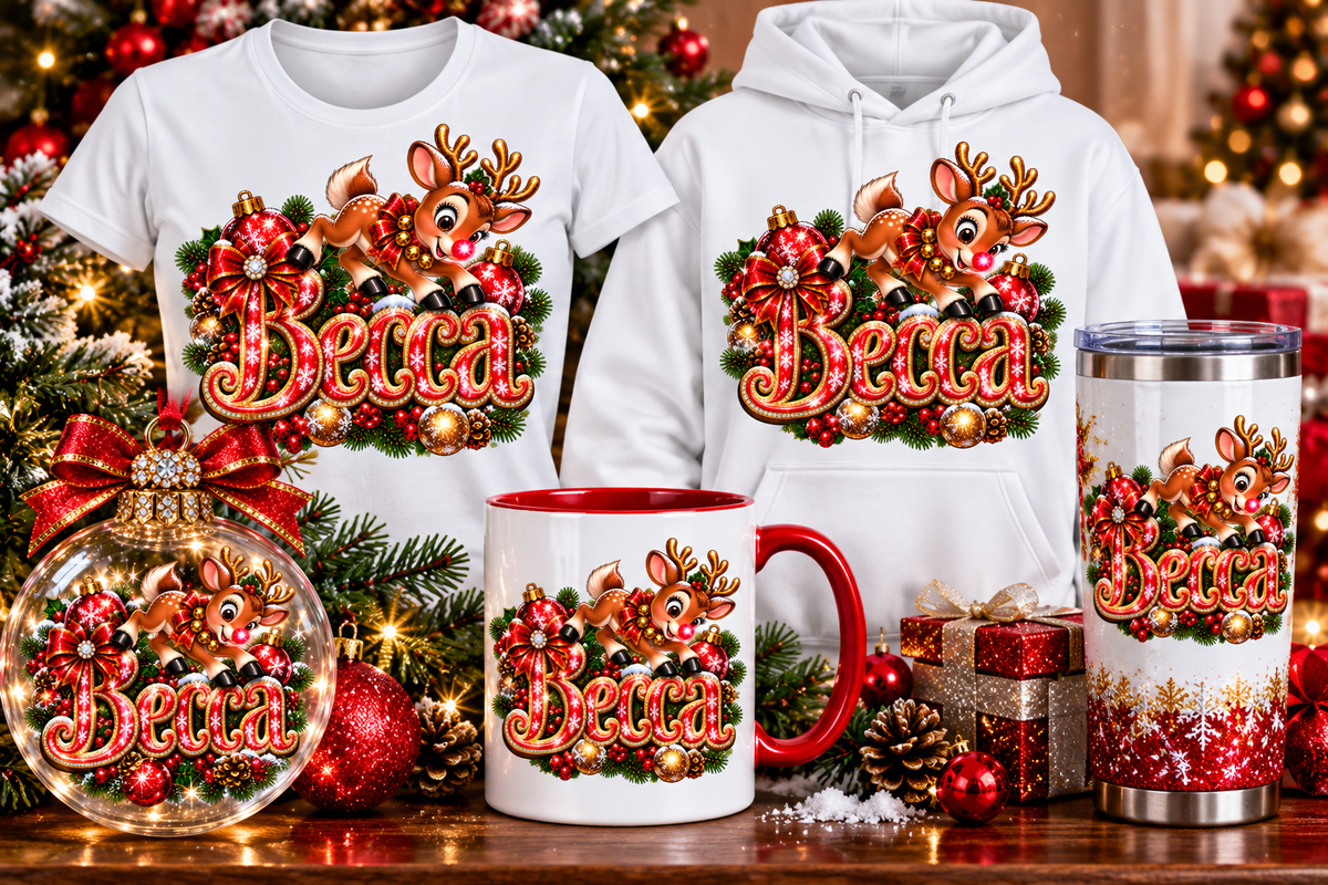 Reindeer Chrismas Name Art Product