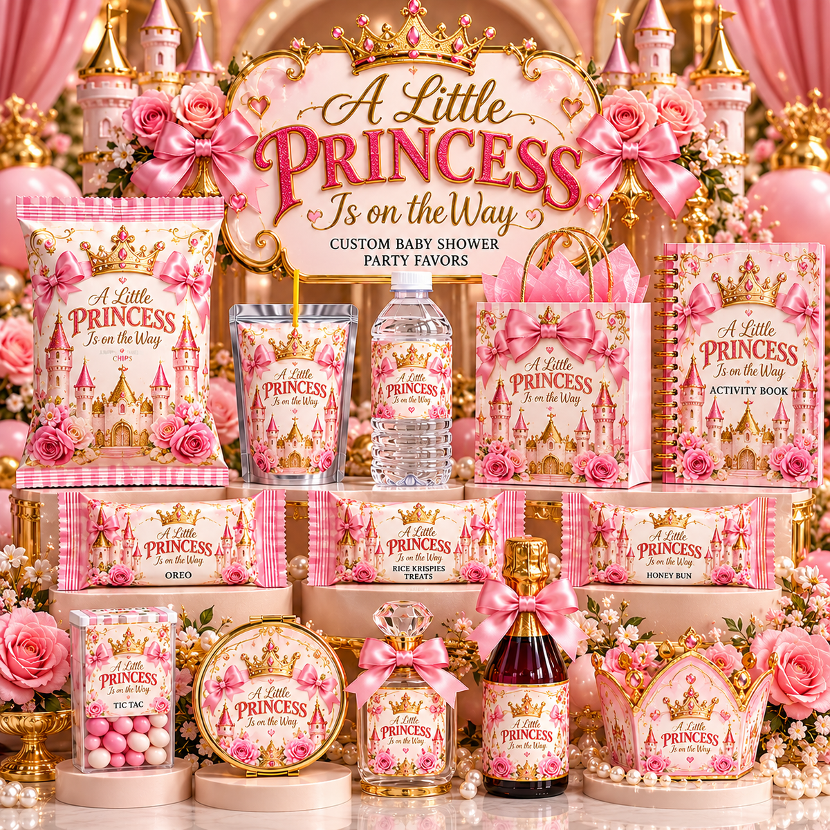 A Little Princess Is on the Way Baby Shower Favors